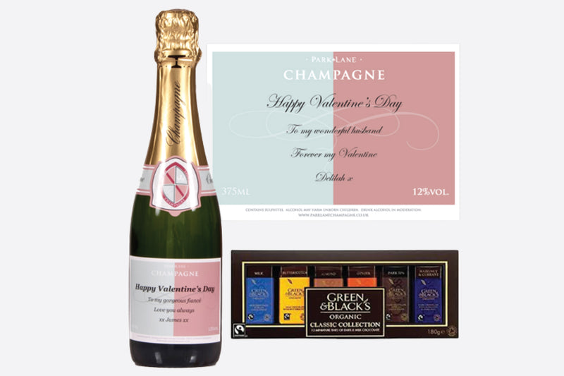 Personalised Valentine's Day Half Bottle of Champagne